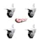 Service Caster 3 Inch Black Poly Wheel Swivel 3/4 Inch Square Stem Caster Set Total Lock Brake SCC-SQTTL20S314-PPUB-BLK-34-4 - alternate 4